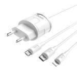 СЗУ HOCO C38A Thunder power dual port Set 3-1 white