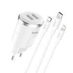 СЗУ HOCO C38A Thunder power dual port Set 3-1 white