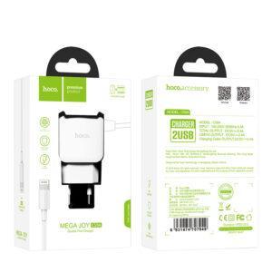 СЗУ HOCO C59A Mega joy Double port Lightning white