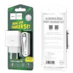 СЗУ HOCO C73A Glorious Dual port Lightning white
