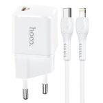 СЗУ HOCO N10 Starter single port PD20W charger set(Type-C to iP)(EU) white