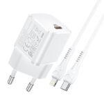 СЗУ HOCO N10 Starter single port PD20W charger set(Type-C to iP)(EU) white