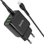СЗУ HOCO N5 Favor dual port PD20W+QC3.0 charger set(Type-C TO Lightning)(EU) black