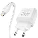 СЗУ HOCO N5 Favor dual port PD20W+QC3.0 charger set(Type-C TO Lightning)(EU) white