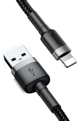 Кабель Baseus cafule Cable USB For Lightning 2.4A 1M Grey+black