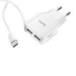СЗУ HOCO C59A Mega joy Double port Type-C white