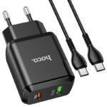 СЗУ HOCO N5 Favor dual port PD20W+QC3.0 charger set(Type-C TO Type-C) black