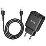 СЗУ HOCO N5 Favor dual port PD20W+QC3.0 charger set(Type-C TO Type-C) black