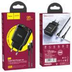 СЗУ HOCO N5 Favor dual port PD20W+QC3.0 charger set(Type-C TO Type-C) black