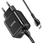 СЗУ HOCO N6 Charmer dual port QC3.0 charger set(Type-C)(EU) black