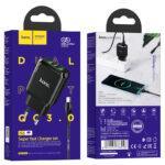 СЗУ HOCO N6 Charmer dual port QC3.0 charger set(Type-C)(EU) black