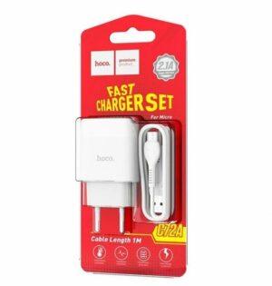 СЗУ HOCO C72A Glorious single port set 2.1A Lightning white