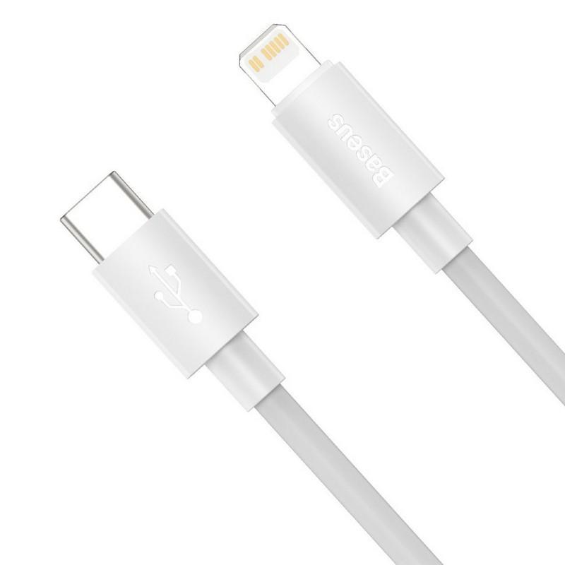Кабель baseus simple wisdom data cable kit type c to ip pd 20w (2pcs/set)1.5m white Кабель Baseus Simple Wisdom Data Cable Kit Type-C to iP PD 20W (2PCS/Set)1.5m White