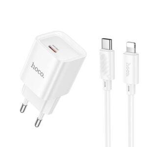 СЗУ HOCO C146A Charm single port PD20W charger set(C to iP) white