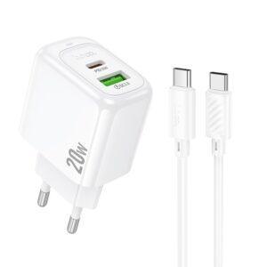 СЗУ HOCO CS54A Surplus PD20W+QC3.0 charger set(C to iP) white