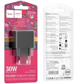 СЗУ HOCO CS15A Ocean single port PD30W charger set(Type-C to Type-C) black