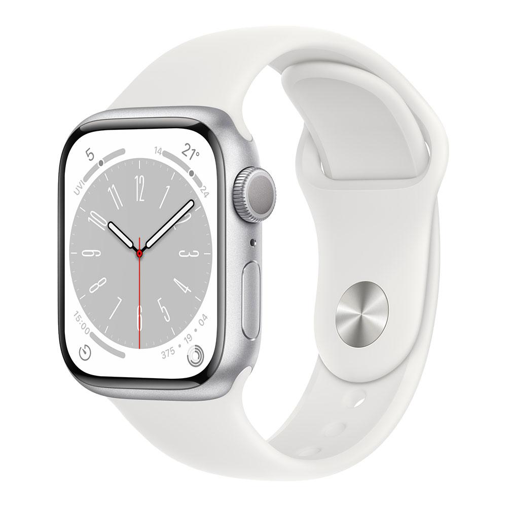 Apple WATCH Series 8 GPS 41mm Silver Aluminium case Sport band MNP53ZP/A Apple WATCH Series 8 GPS 41mm Silver Aluminium case Sport band MNP53ZP/A