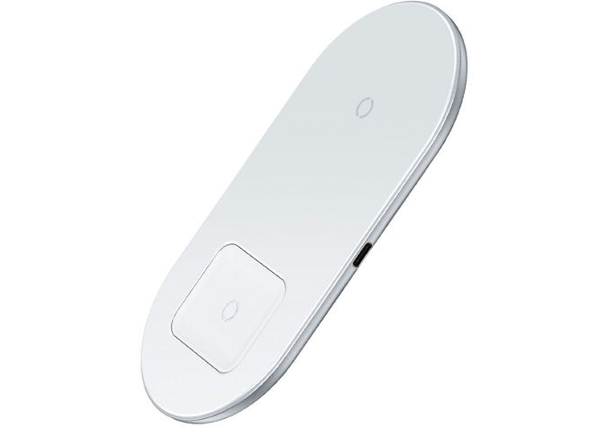 Беспроводное ЗУ Baseus Simple 2in1 Wireless 18W Max For Phones+Pods white Беспроводное ЗУ Baseus Simple 2in1 Wireless 18W Max For Phones+Pods white