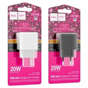 СЗУ HOCO CS13A Ocean single port PD20W charger set(C to iP) white