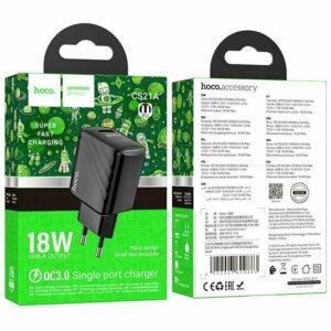 СЗУ HOCO CS21A Rich single port QC3.0 charger black