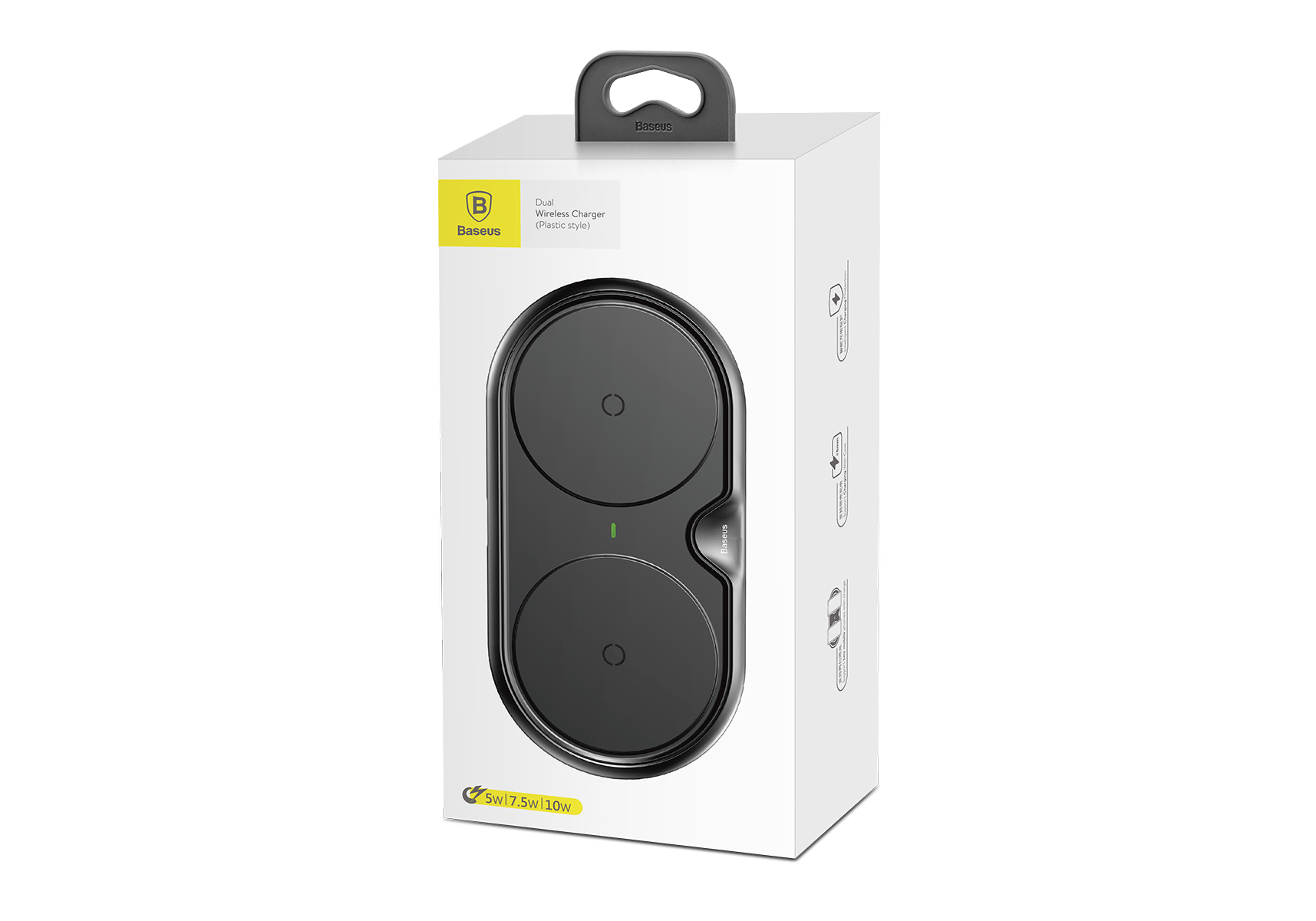 baseus dual wireless charger plastic style black Baseus dual Wireless charger plastic style black