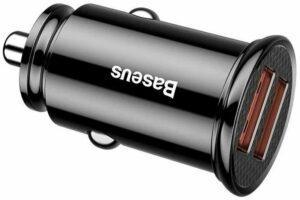 АЗУ Baseus Circular Plastic A+A 30W Dual QC3.0 Quick Car Charger Black