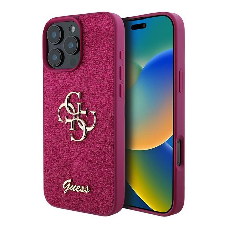 Guess для iPhone 16 Pro чехол Fixed Glitters 4G Big metal logo Hard Purple Guess для iPhone 16 Pro чехол Fixed Glitters 4G Big metal logo Hard Purple