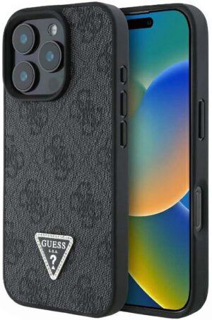 Guess для iPhone 16 Pro Max чехол Crossbody PU 4G Triangle Diamond logo Hard + Universal Strap Black